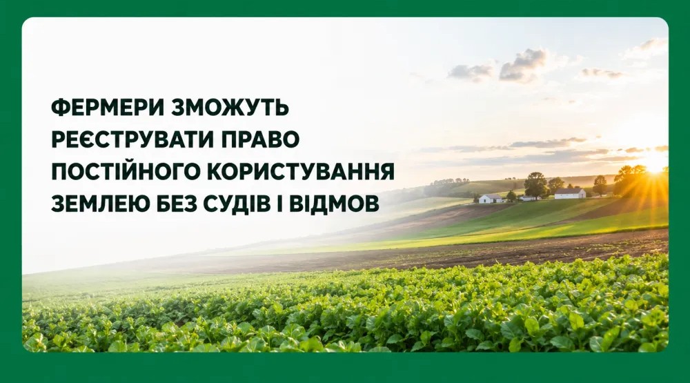 Фермери зможуть реєструвати право постійного користування землею без судів і відмов