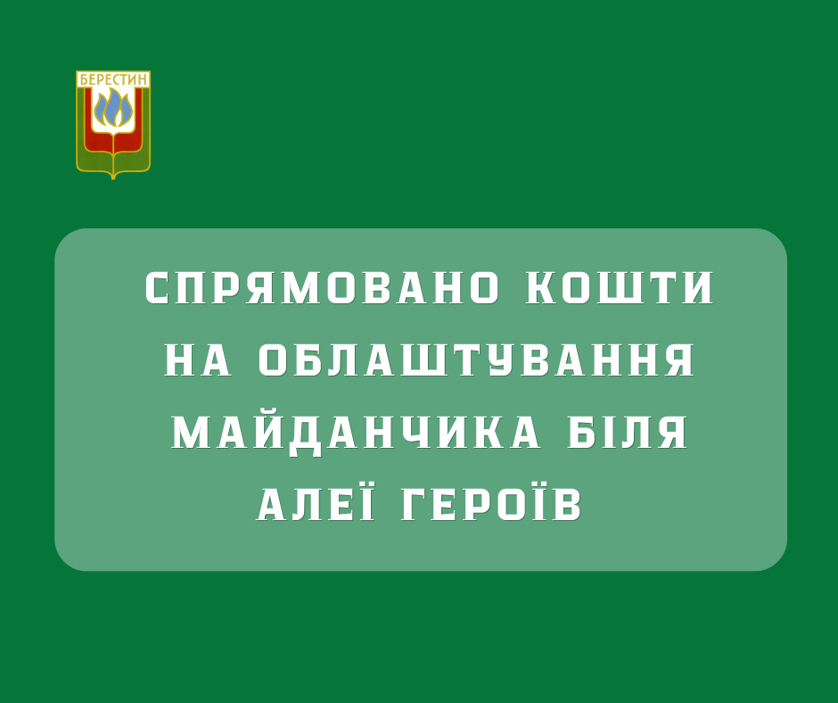 Спрямовано кошти на облаштування майданчика біля Алеї Героїв